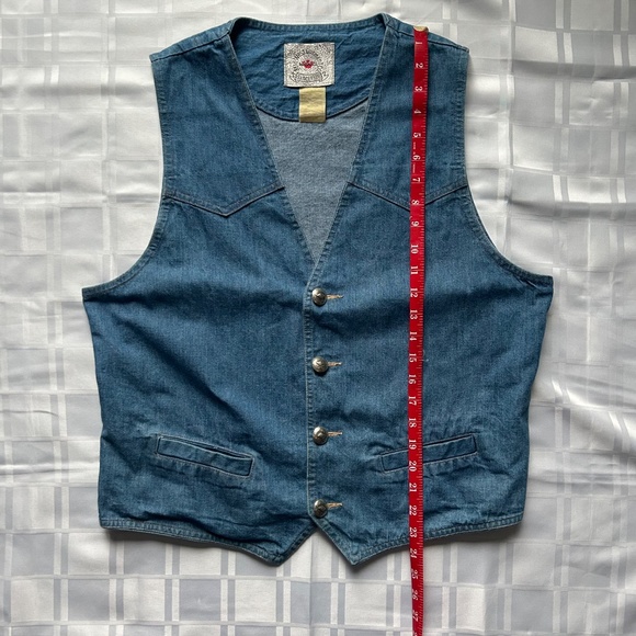 Mid-West Garment Co. (MWG) Vintage Button Closure Blue Denim Vest - Picture 6 of 14